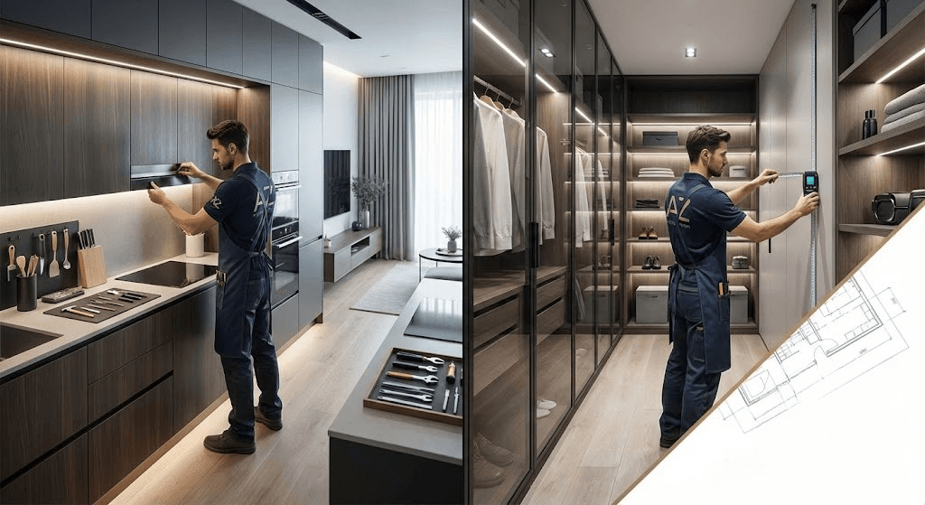 Artisan monteur au travail